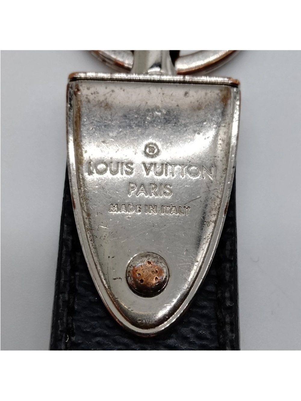 Louis Vuitton Damier Graphite Black Leather & Silver-Tone Keychain - Picture 5 of 9